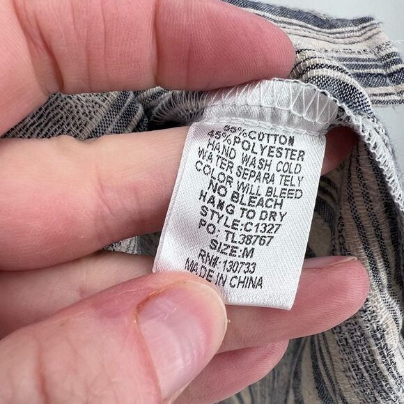 Umgee Women's Shirt Dress Button Up Mini Ruffled Sleeve High Low‎ Hem Tan Medium - Picture 6 of 10